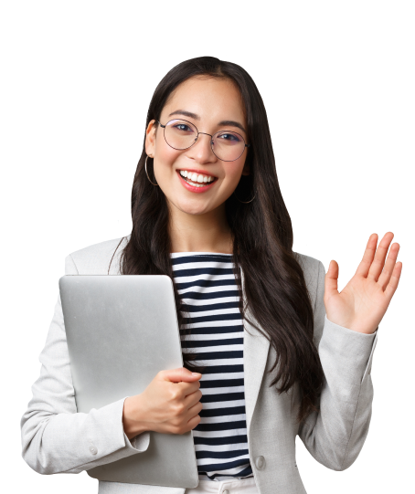 Woman waving